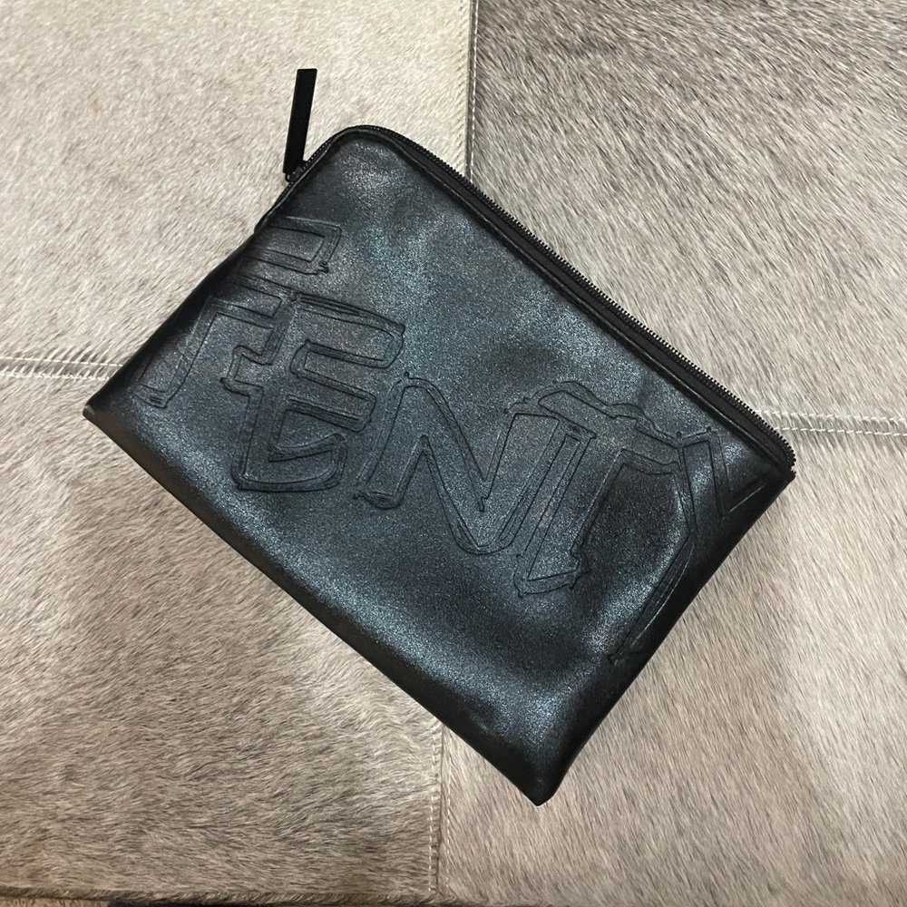 Fenty Beauty Black Toiletry Bag with Textured Finish.  New